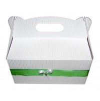 Poročna škatla za pecivo - belo/zelana